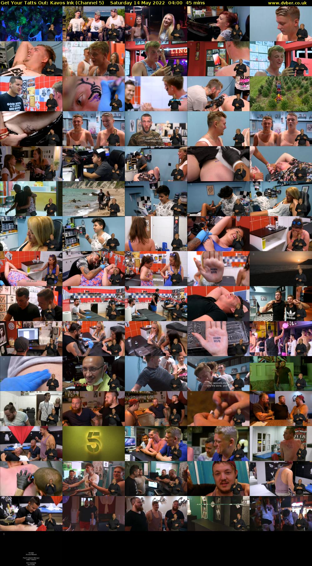 Get Your Tatts Out: Kavos Ink (Channel 5) Saturday 14 May 2022 04:00 - 04:45
