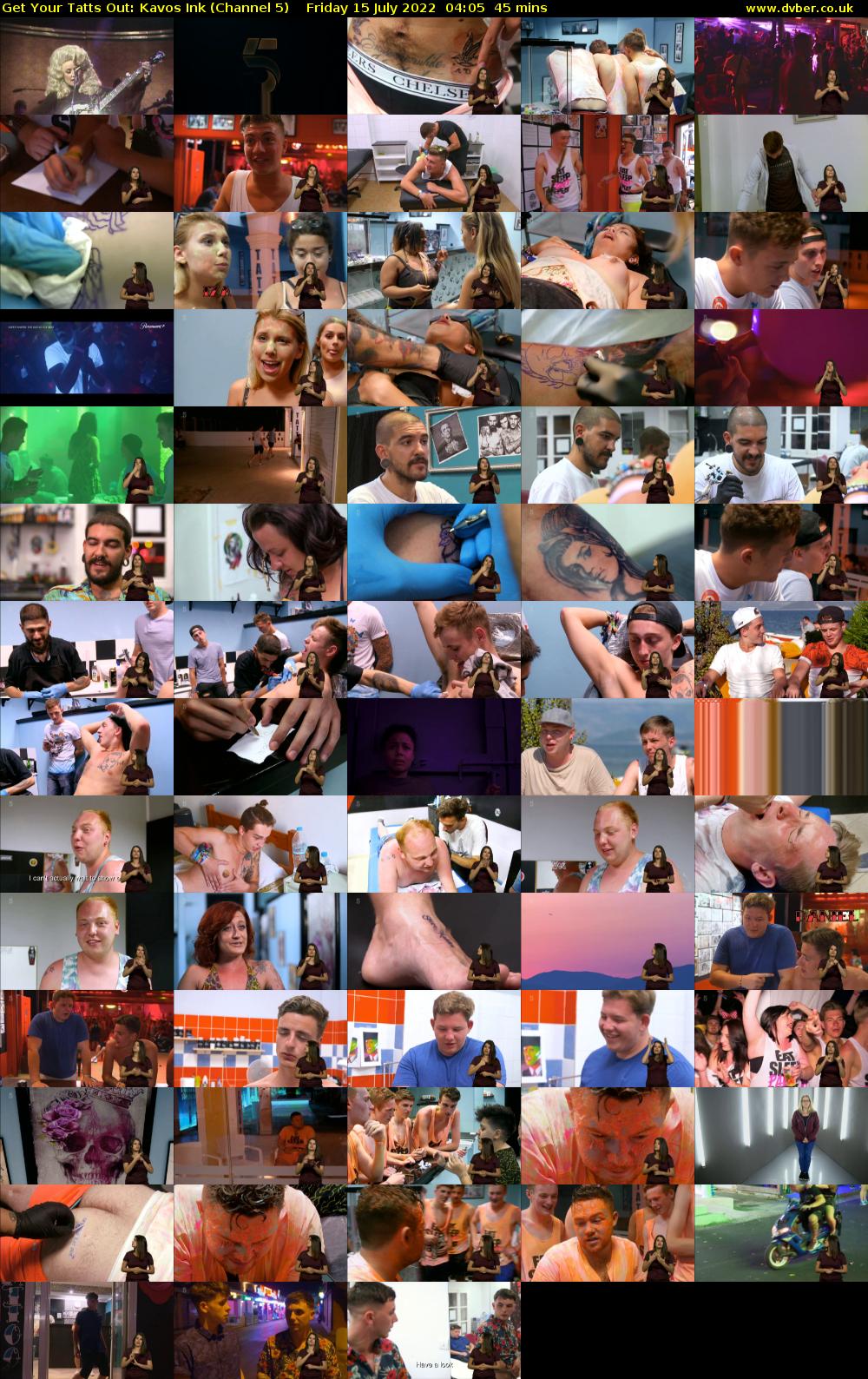 Get Your Tatts Out: Kavos Ink (Channel 5) Friday 15 July 2022 04:05 - 04:50