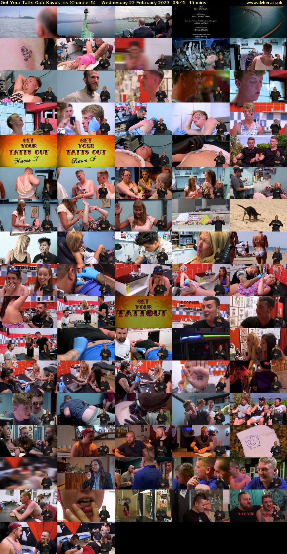 Get Your Tatts Out: Kavos Ink (Channel 5) Wednesday 22 February 2023 03:45 - 04:30