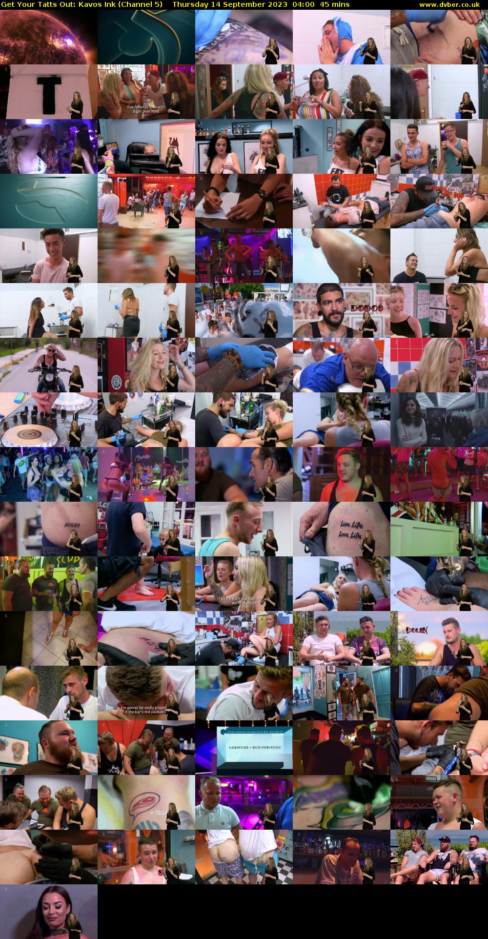 Get Your Tatts Out: Kavos Ink (Channel 5) Thursday 14 September 2023 04:00 - 04:45