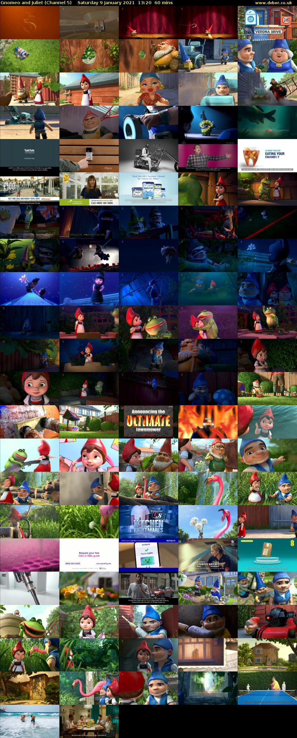 Gnomeo and Juliet (Channel 5) Saturday 9 January 2021 13:20 - 14:20