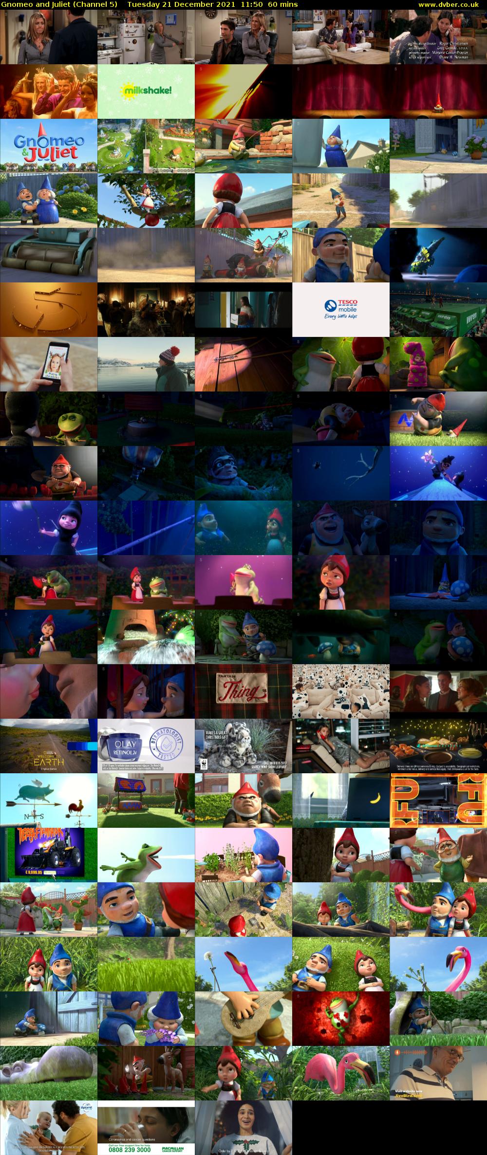 Gnomeo and Juliet (Channel 5) Tuesday 21 December 2021 11:50 - 12:50