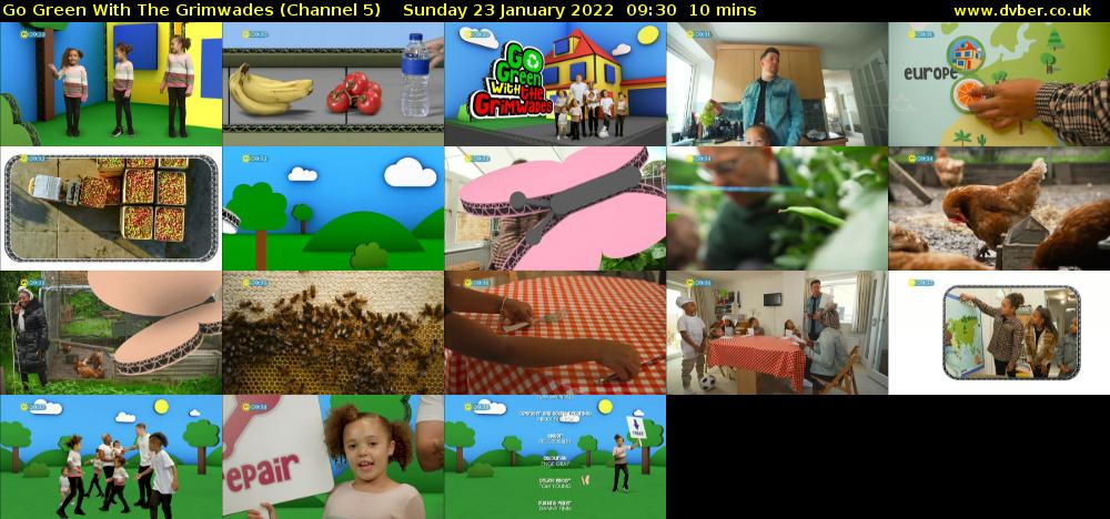 Go Green With The Grimwades (Channel 5) Sunday 23 January 2022 09:30 - 09:40