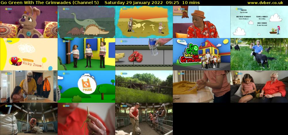 Go Green With The Grimwades (Channel 5) Saturday 29 January 2022 09:25 - 09:35