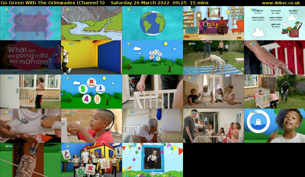 Go Green With The Grimwades (Channel 5) Saturday 26 March 2022 09:25 - 09:40