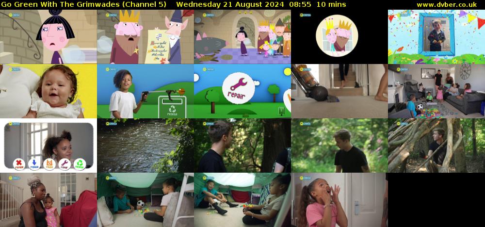 Go Green With The Grimwades (Channel 5) Wednesday 21 August 2024 08:55 - 09:05