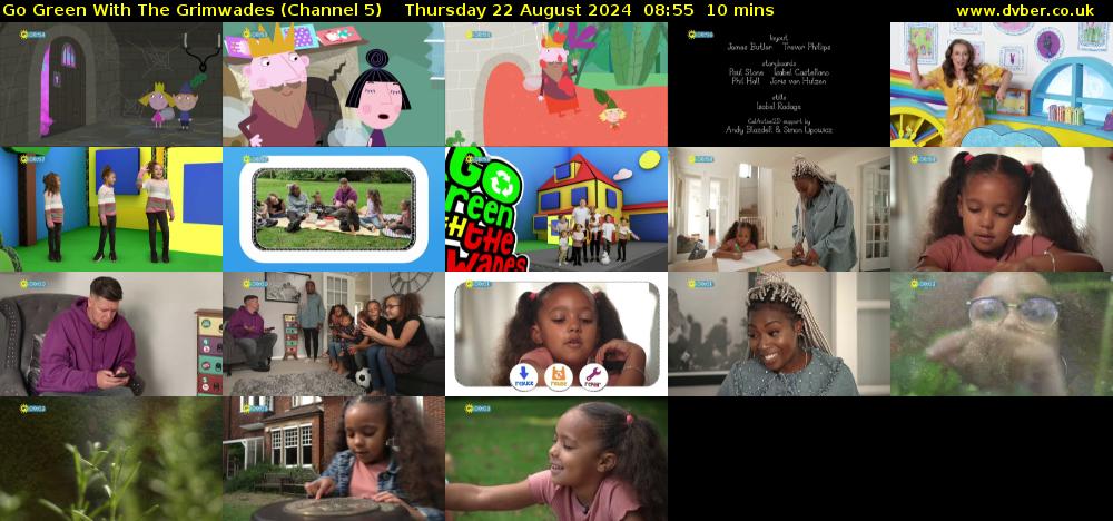 Go Green With The Grimwades (Channel 5) Thursday 22 August 2024 08:55 - 09:05