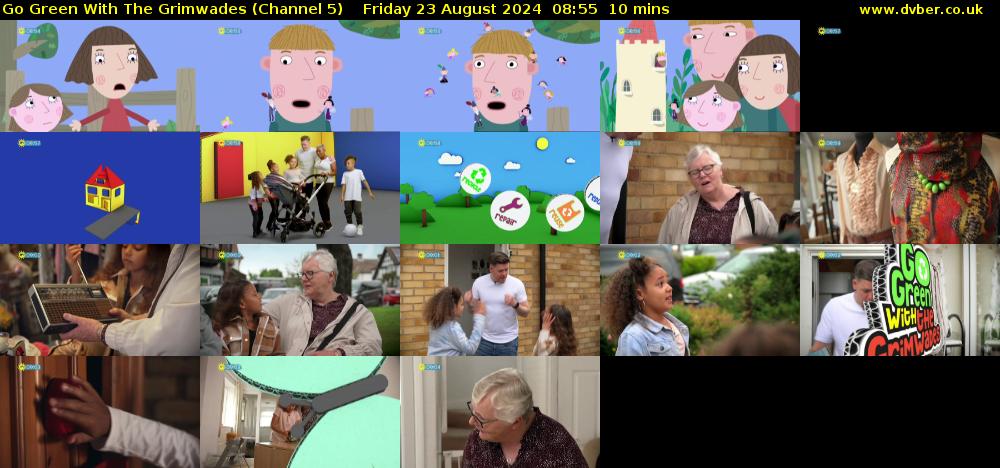 Go Green With The Grimwades (Channel 5) Friday 23 August 2024 08:55 - 09:05