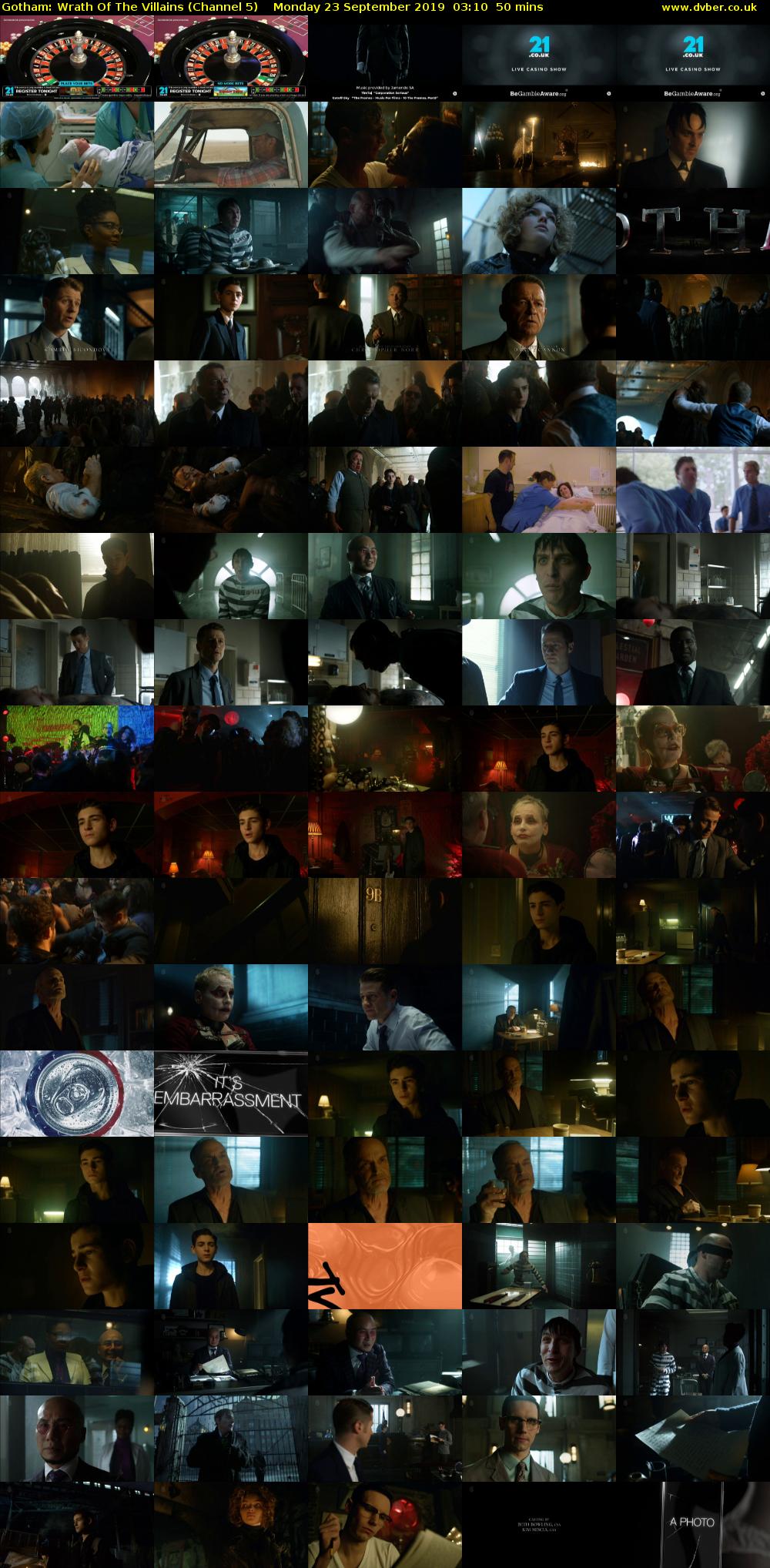 Gotham: Wrath Of The Villains (Channel 5) Monday 23 September 2019 03:10 - 04:00