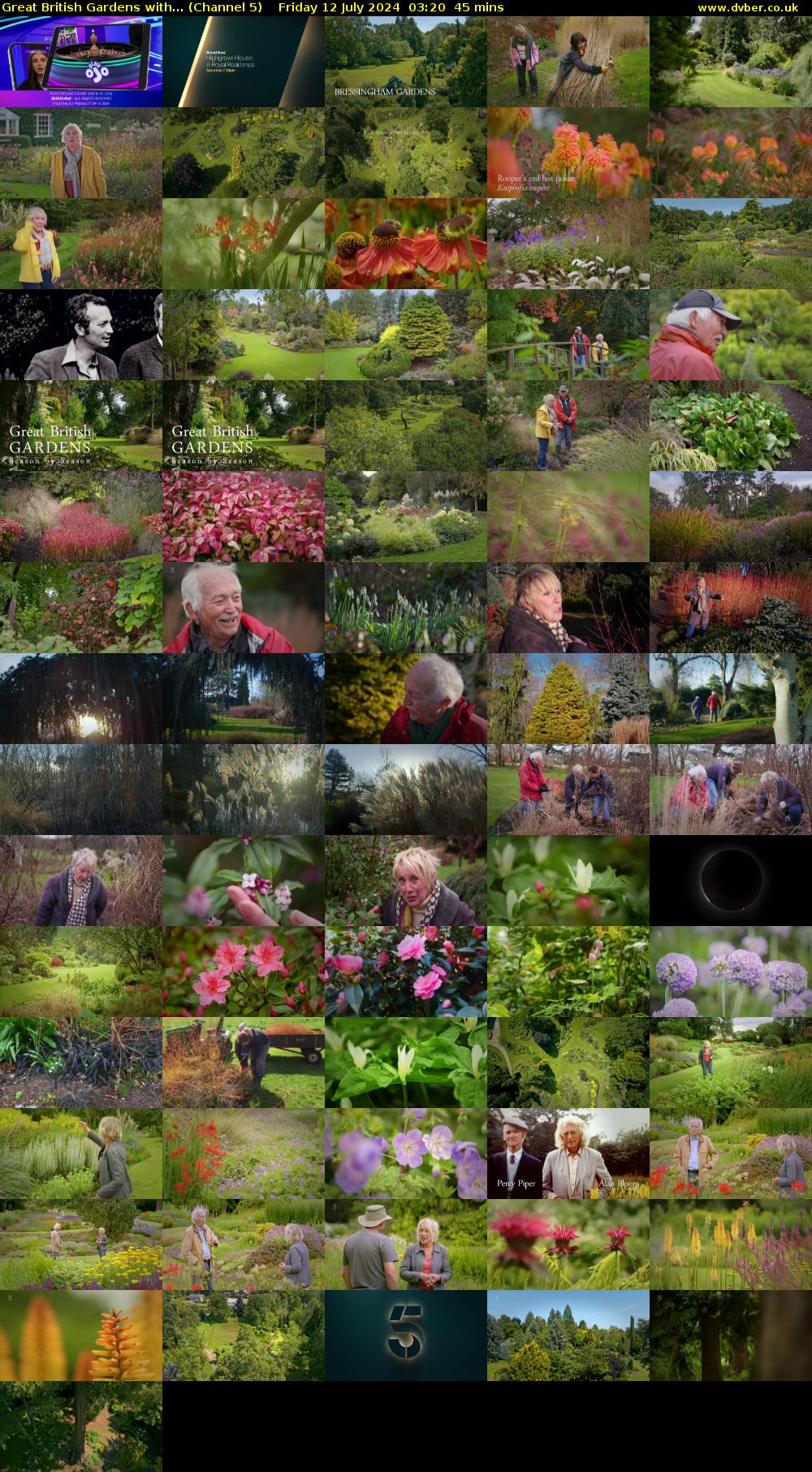 Great British Gardens with... (Channel 5) Friday 12 July 2024 03:20 - 04:05