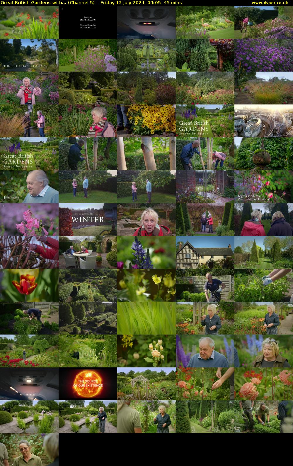 Great British Gardens with... (Channel 5) Friday 12 July 2024 04:05 - 04:50