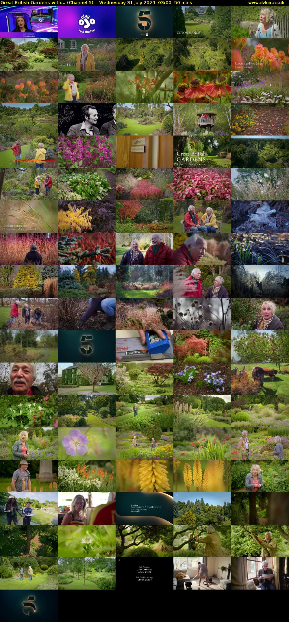 Great British Gardens with... (Channel 5) Wednesday 31 July 2024 03:00 - 03:50