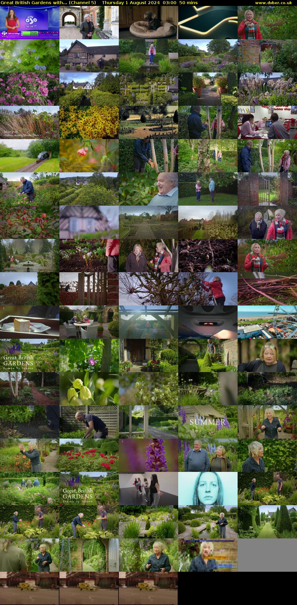 Great British Gardens with... (Channel 5) Thursday 1 August 2024 03:00 - 03:50