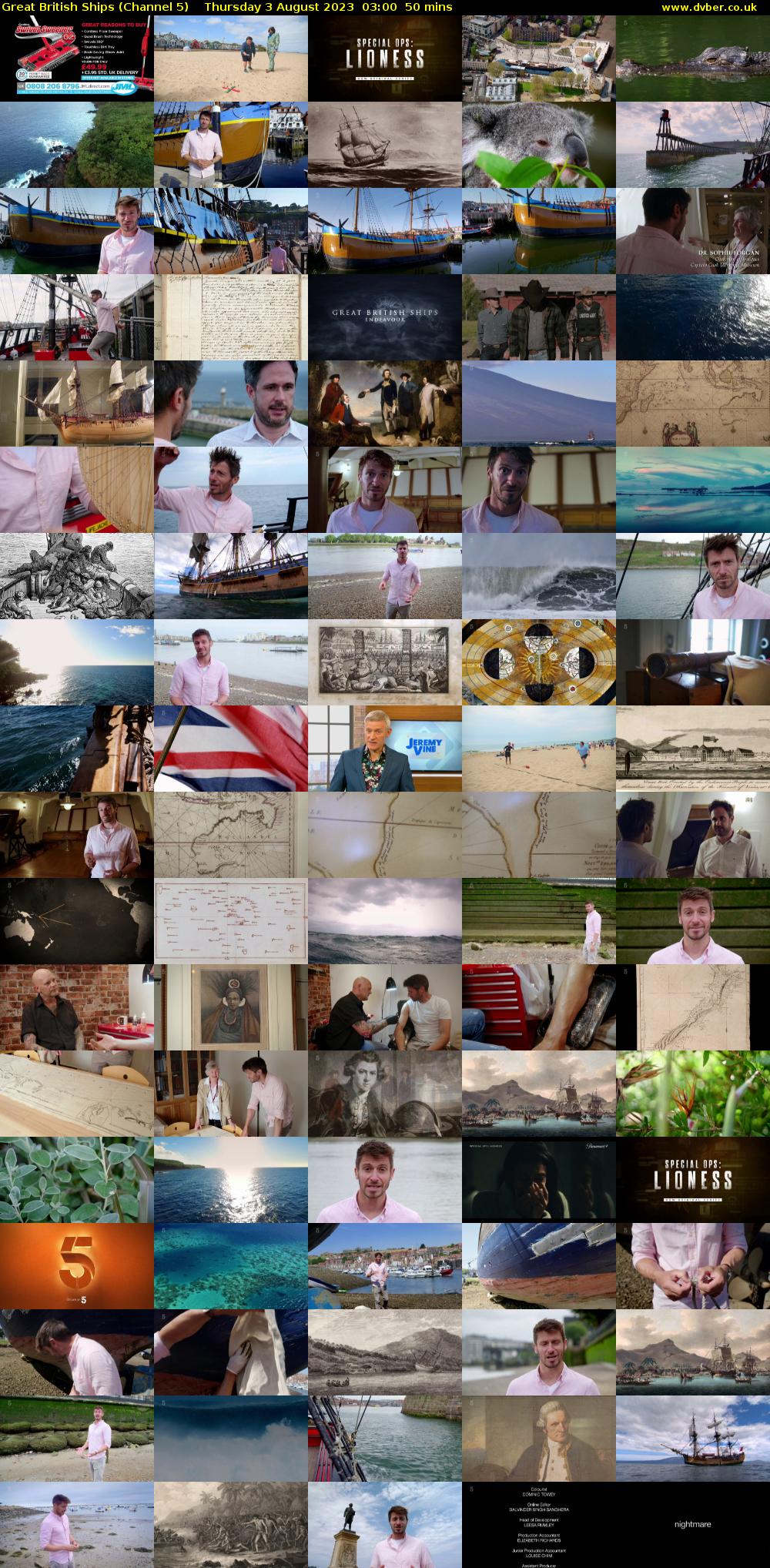 Great British Ships (Channel 5) Thursday 3 August 2023 03:00 - 03:50