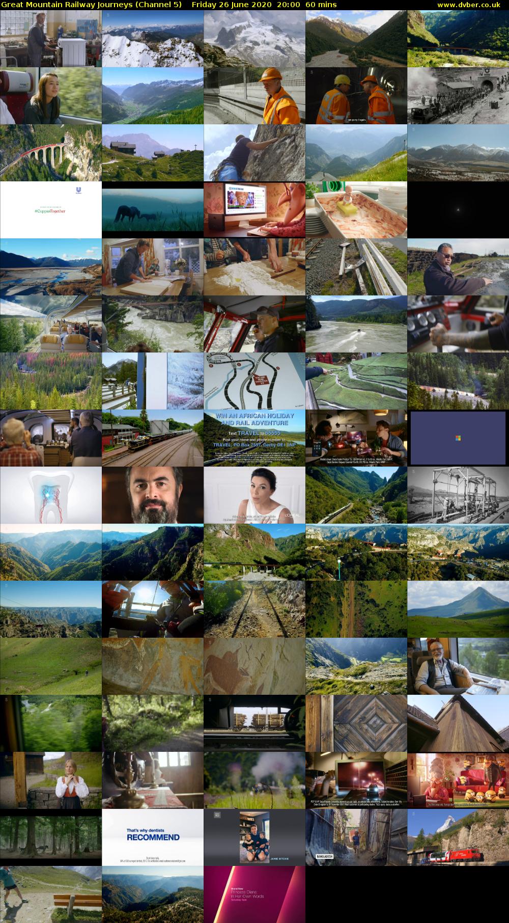 Great Mountain Railway Journeys (Channel 5) Friday 26 June 2020 20:00 - 21:00