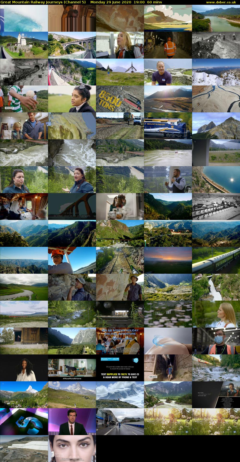 Great Mountain Railway Journeys (Channel 5) Monday 29 June 2020 19:00 - 20:00