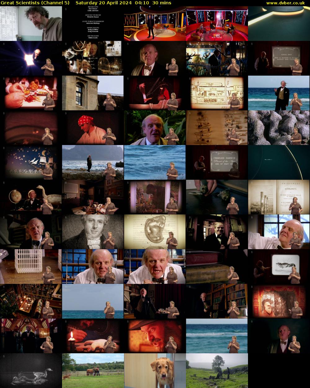 Great Scientists (Channel 5) Saturday 20 April 2024 04:10 - 04:40