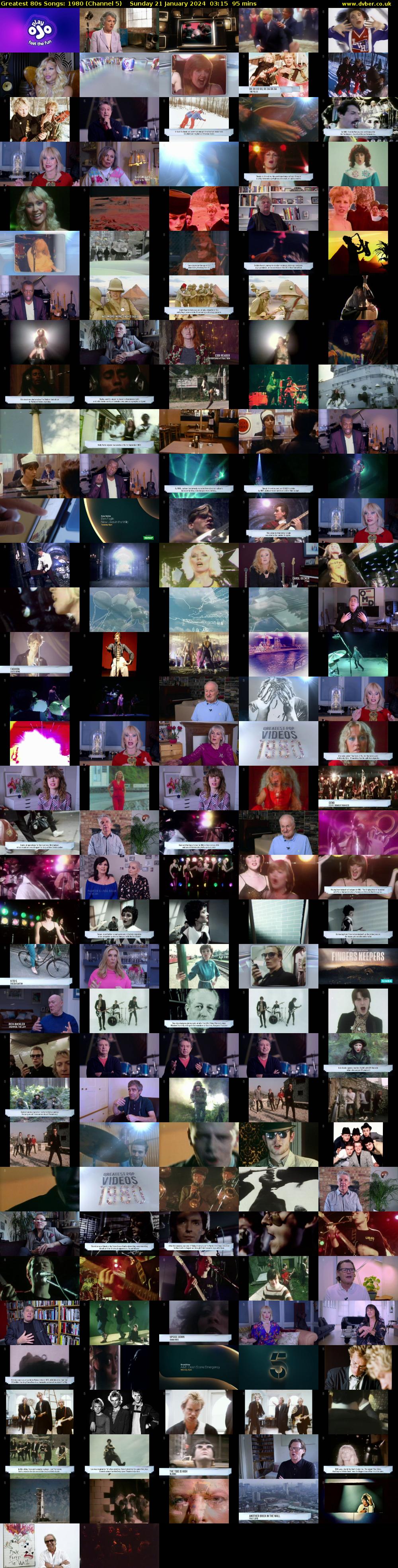 Greatest 80s Songs: 1980 (Channel 5) Sunday 21 January 2024 03:15 - 04:50