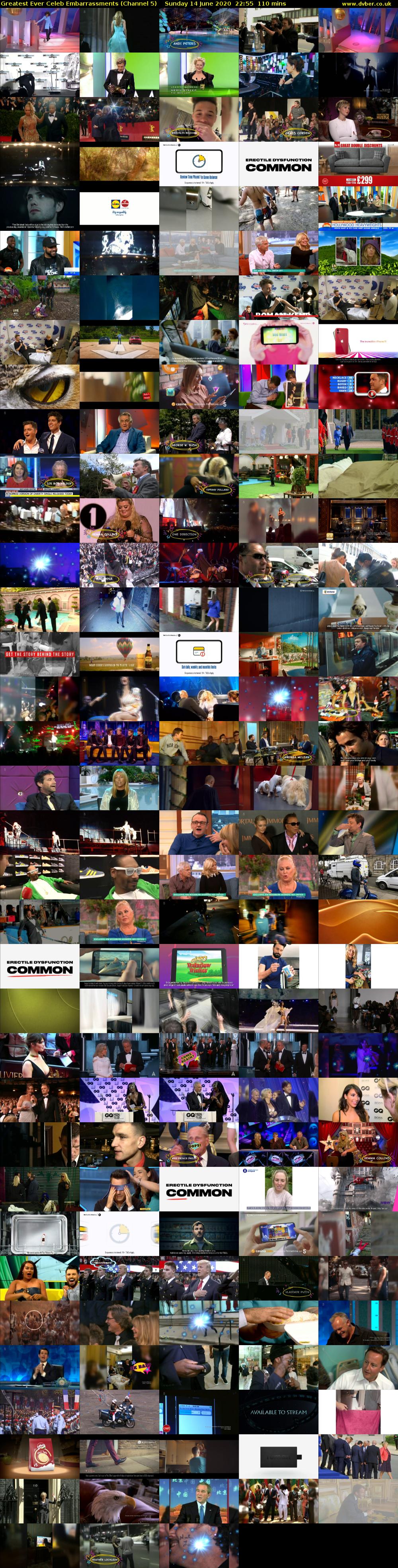 Greatest Ever Celeb Embarrassments (Channel 5) Sunday 14 June 2020 22:55 - 00:45