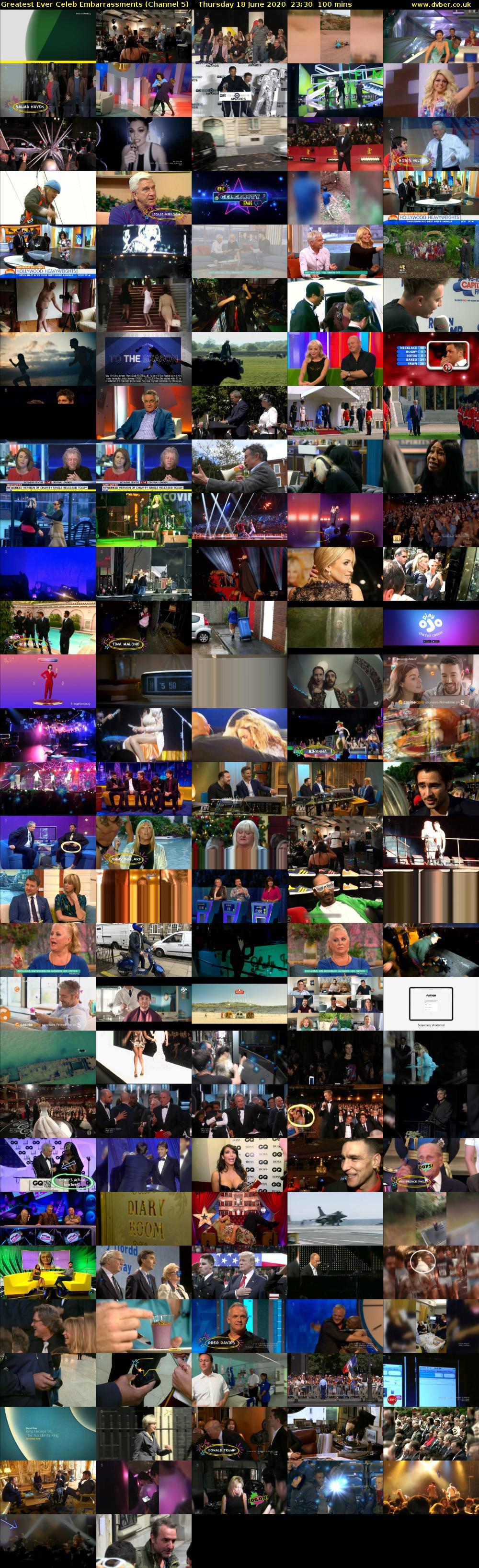 Greatest Ever Celeb Embarrassments (Channel 5) Thursday 18 June 2020 23:30 - 01:10
