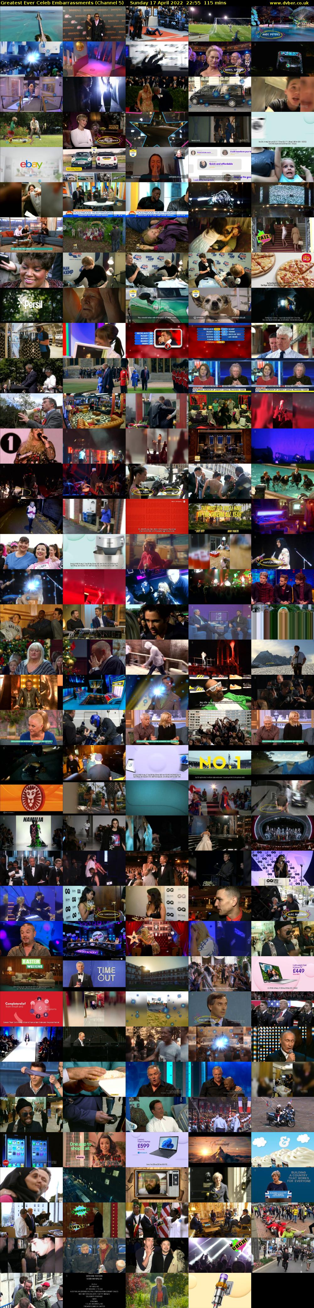 Greatest Ever Celeb Embarrassments (Channel 5) Sunday 17 April 2022 22:55 - 00:50