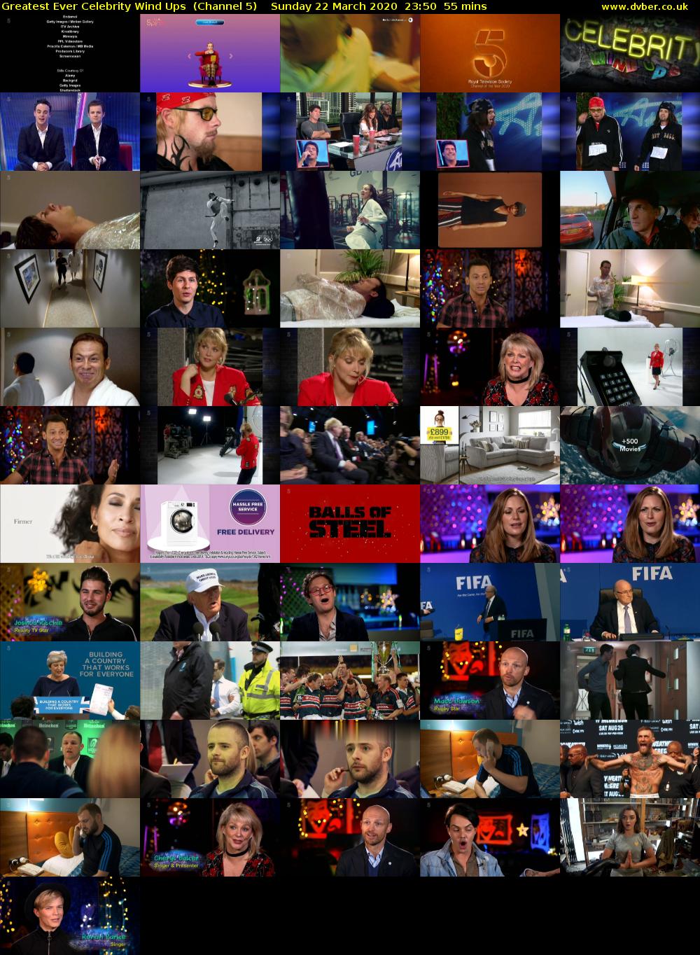 Greatest Ever Celebrity Wind Ups  (Channel 5) Sunday 22 March 2020 23:50 - 00:45