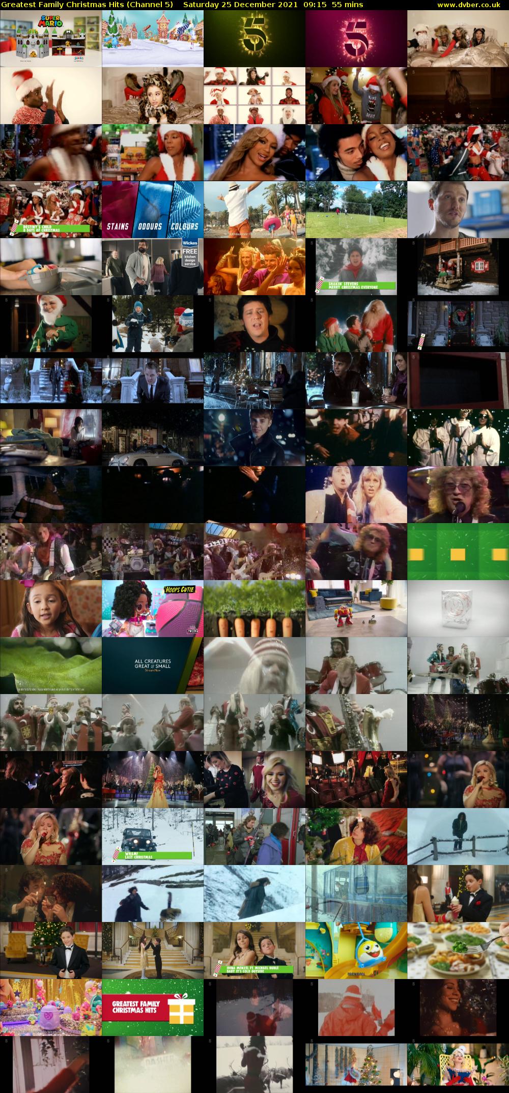 Greatest Family Christmas Hits (Channel 5) Saturday 25 December 2021 09:15 - 10:10