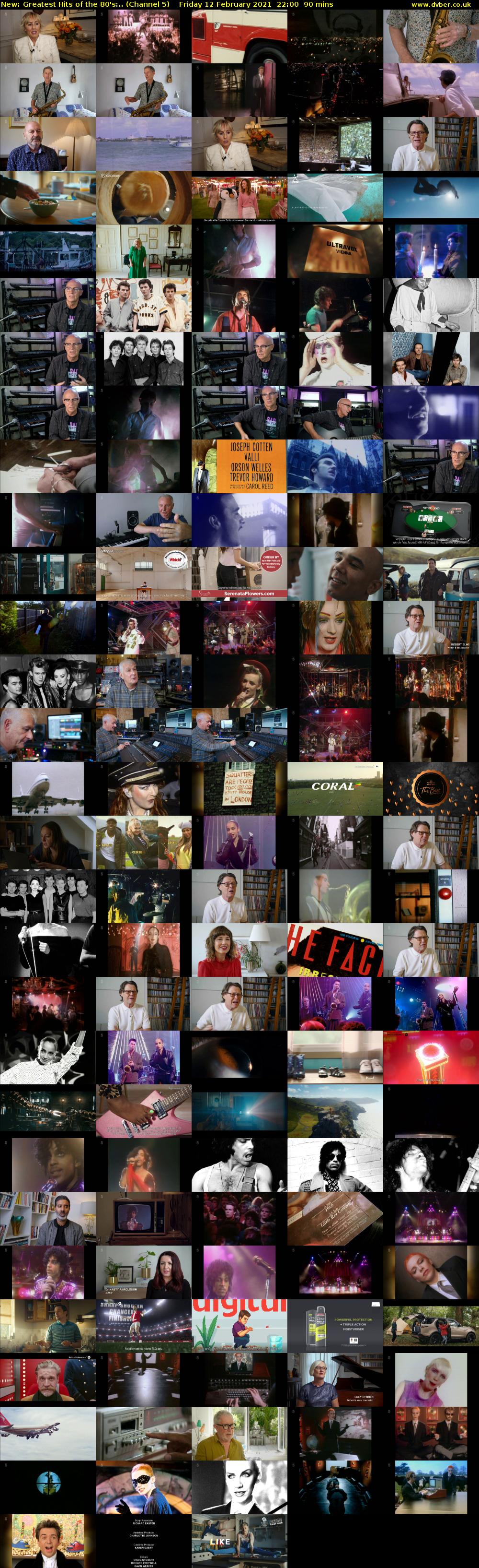 Greatest Hits of the 80's:.. (Channel 5) Friday 12 February 2021 22:00 - 23:30