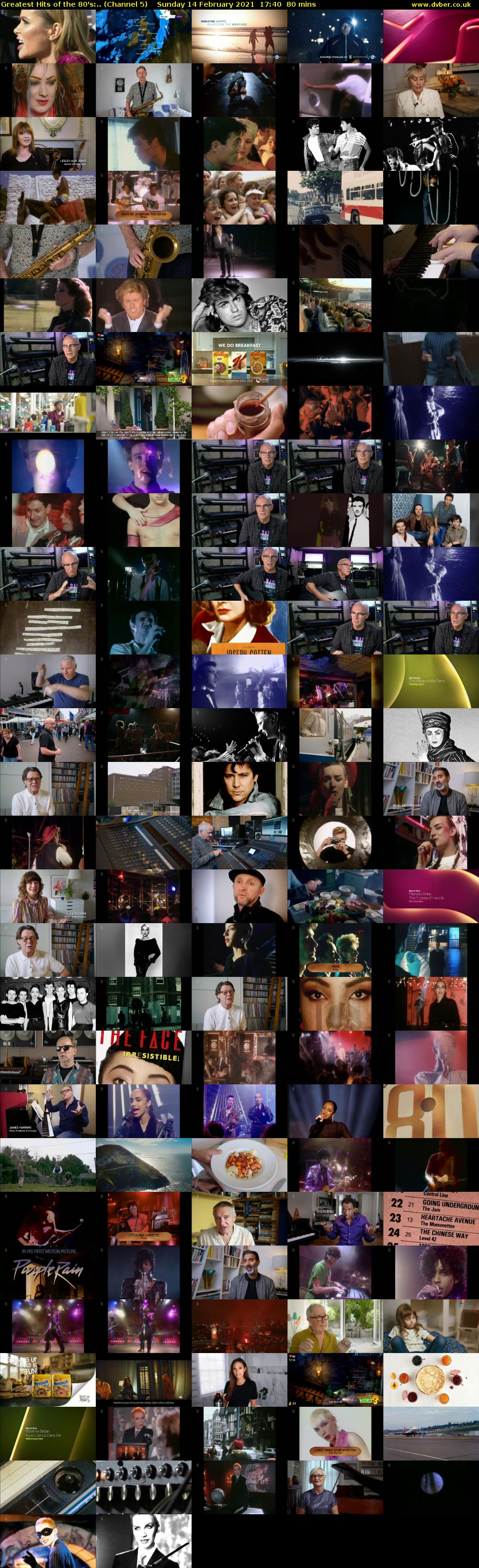Greatest Hits of the 80's:.. (Channel 5) Sunday 14 February 2021 17:40 - 19:00