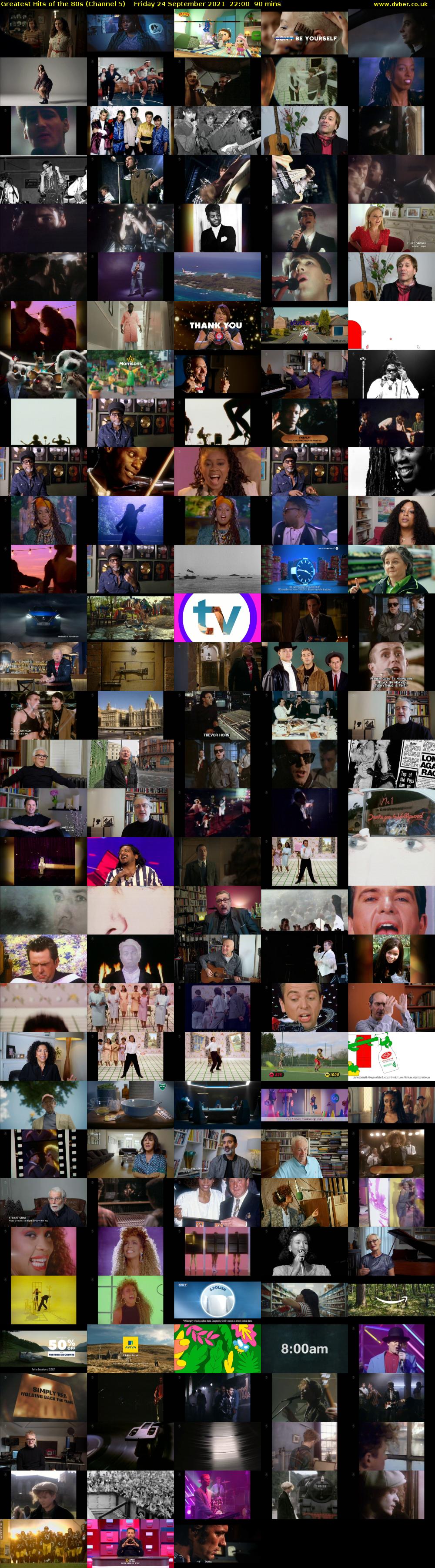 Greatest Hits of the 80s (Channel 5) Friday 24 September 2021 22:00 - 23:30