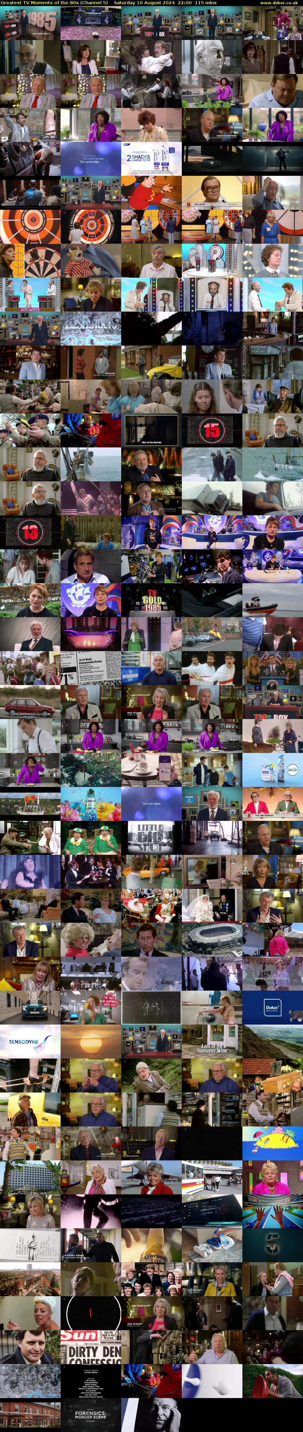 Greatest TV Moments of the 80s (Channel 5) Saturday 10 August 2024 22:00 - 23:55