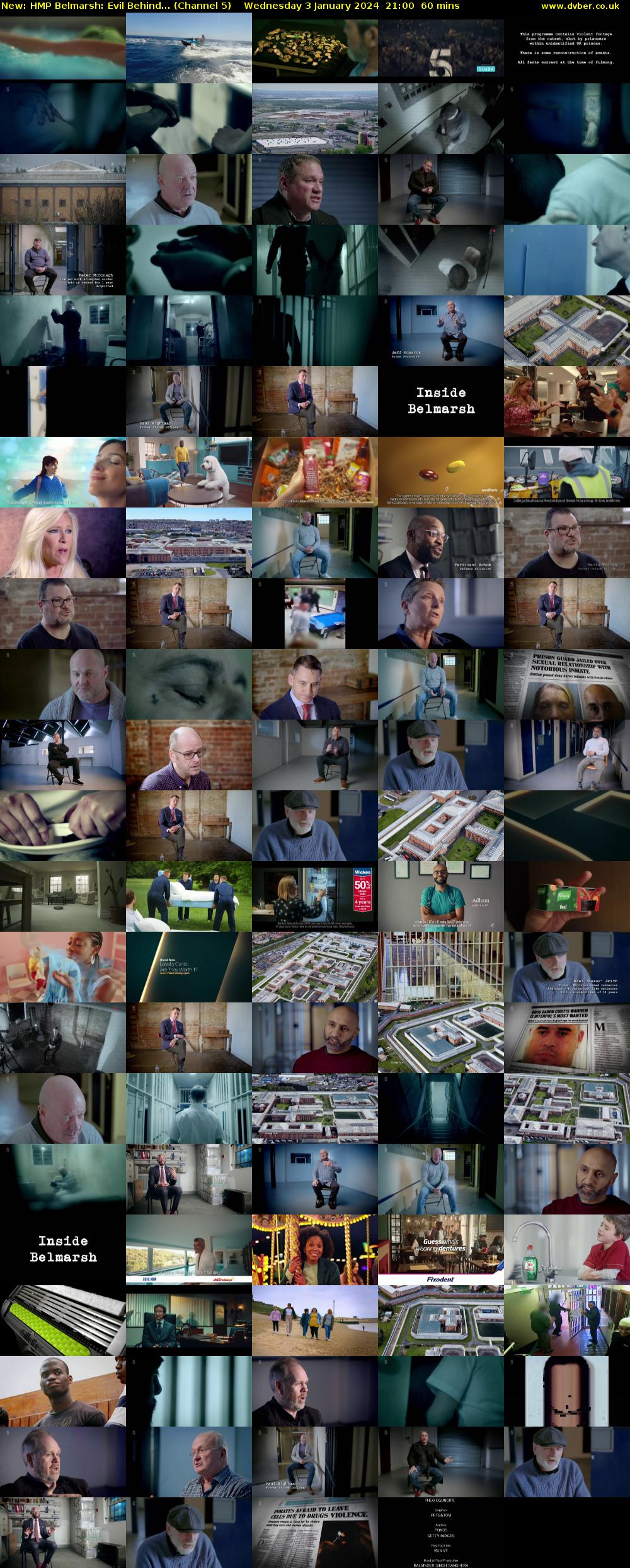 HMP Belmarsh: Evil Behind... (Channel 5) Wednesday 3 January 2024 21:00 - 22:00