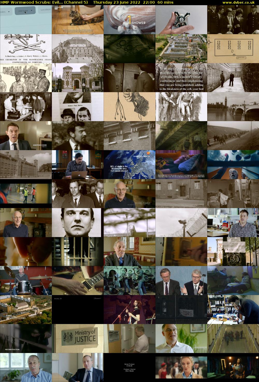 HMP Wormwood Scrubs: Evil... (Channel 5) Thursday 23 June 2022 22:00 - 23:00