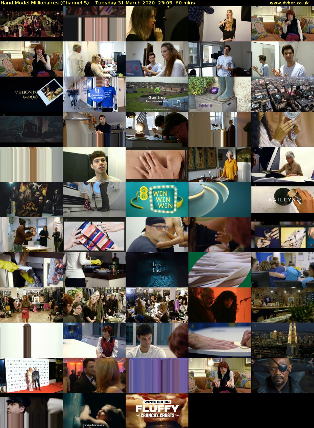 Hand Model Millionaires (Channel 5) Tuesday 31 March 2020 23:05 - 00:05