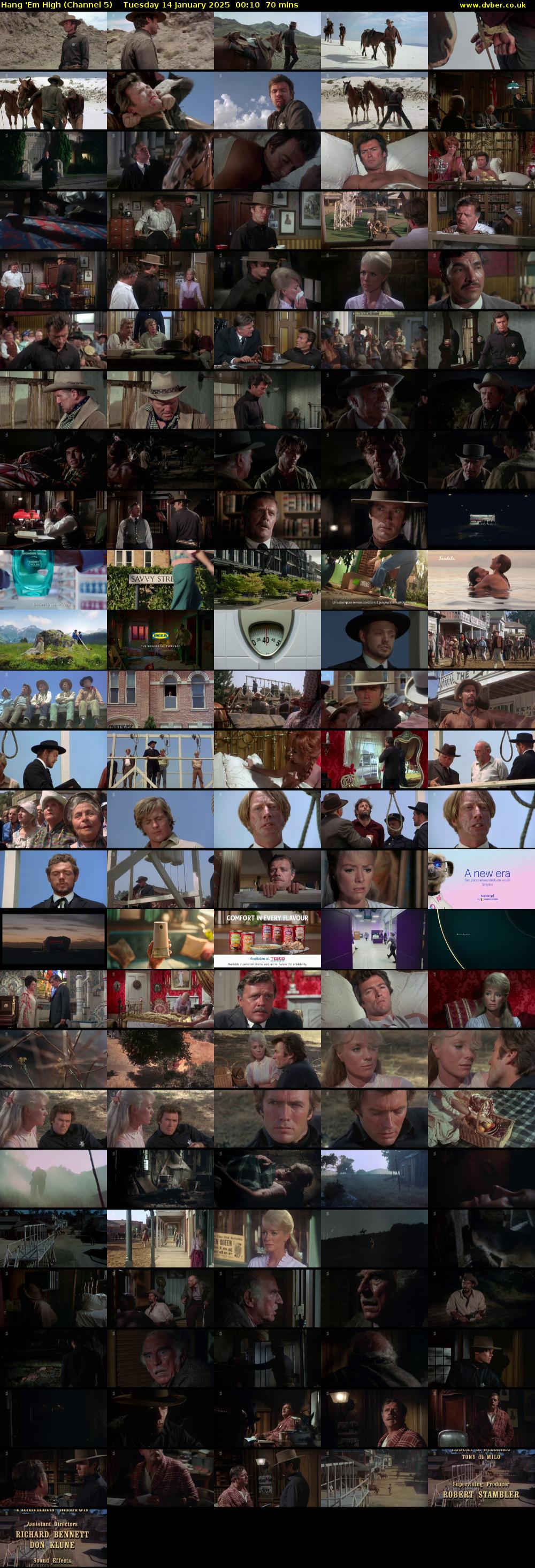 Hang 'Em High (Channel 5) Tuesday 14 January 2025 00:10 - 01:20