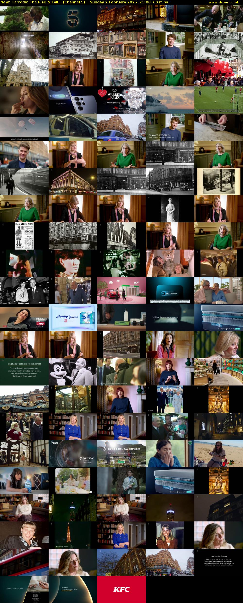 Harrods: The Rise & Fall... (Channel 5) Sunday 2 February 2025 21:00 - 22:00
