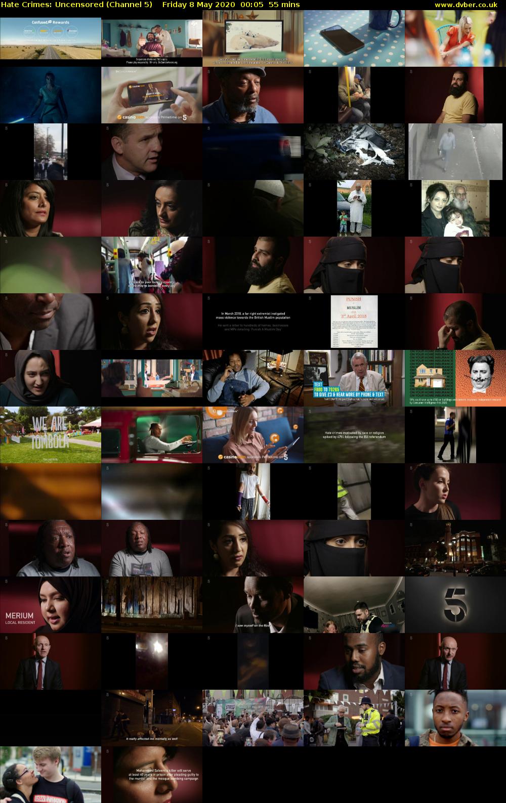 Hate Crimes: Uncensored (Channel 5) Friday 8 May 2020 00:05 - 01:00