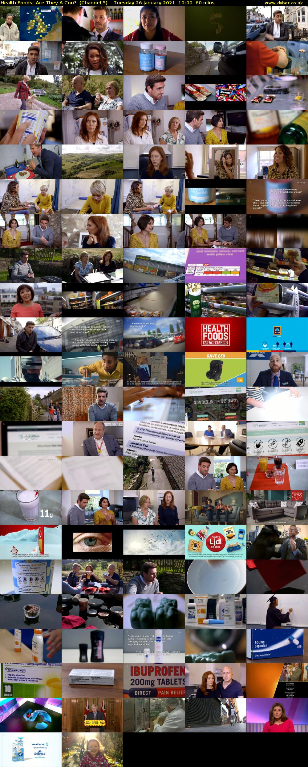 Health Foods: Are They A Con?  (Channel 5) Tuesday 26 January 2021 19:00 - 20:00
