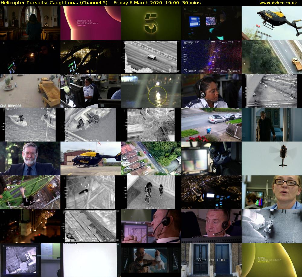 Helicopter Pursuits: Caught on... (Channel 5) Friday 6 March 2020 19:00 - 19:30