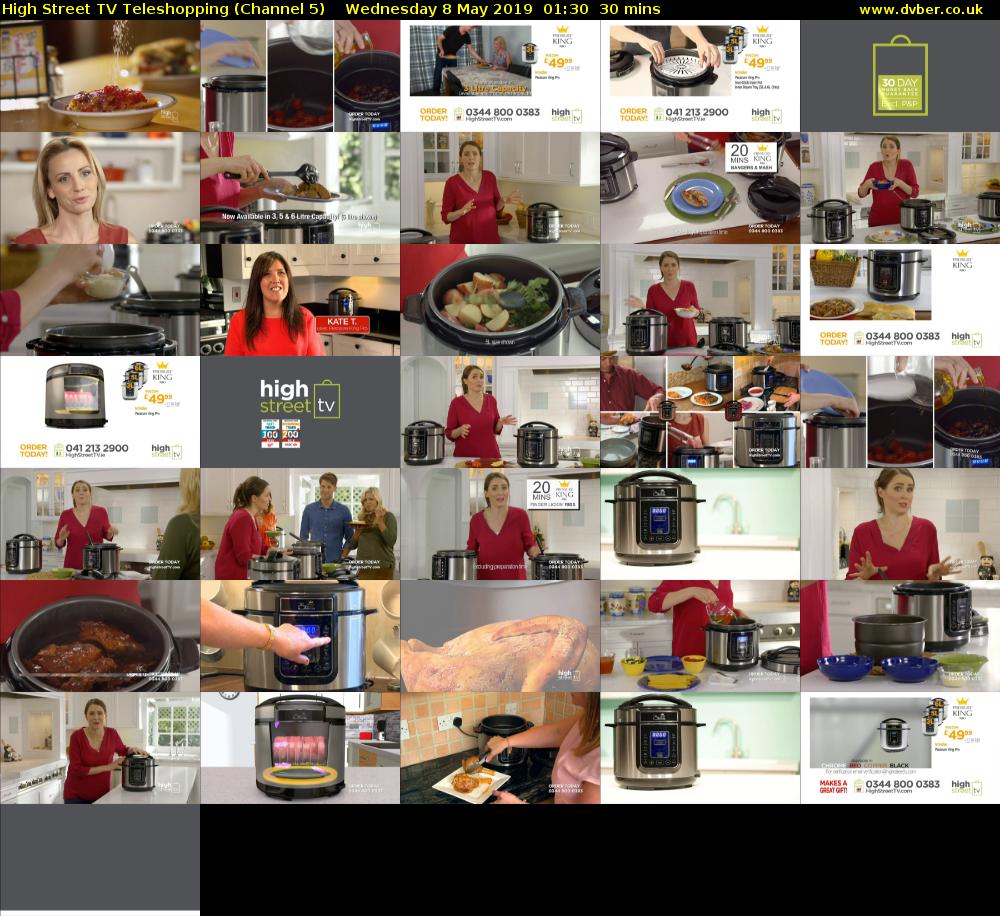 High Street TV Teleshopping (Channel 5) Wednesday 8 May 2019 01:30 - 02:00