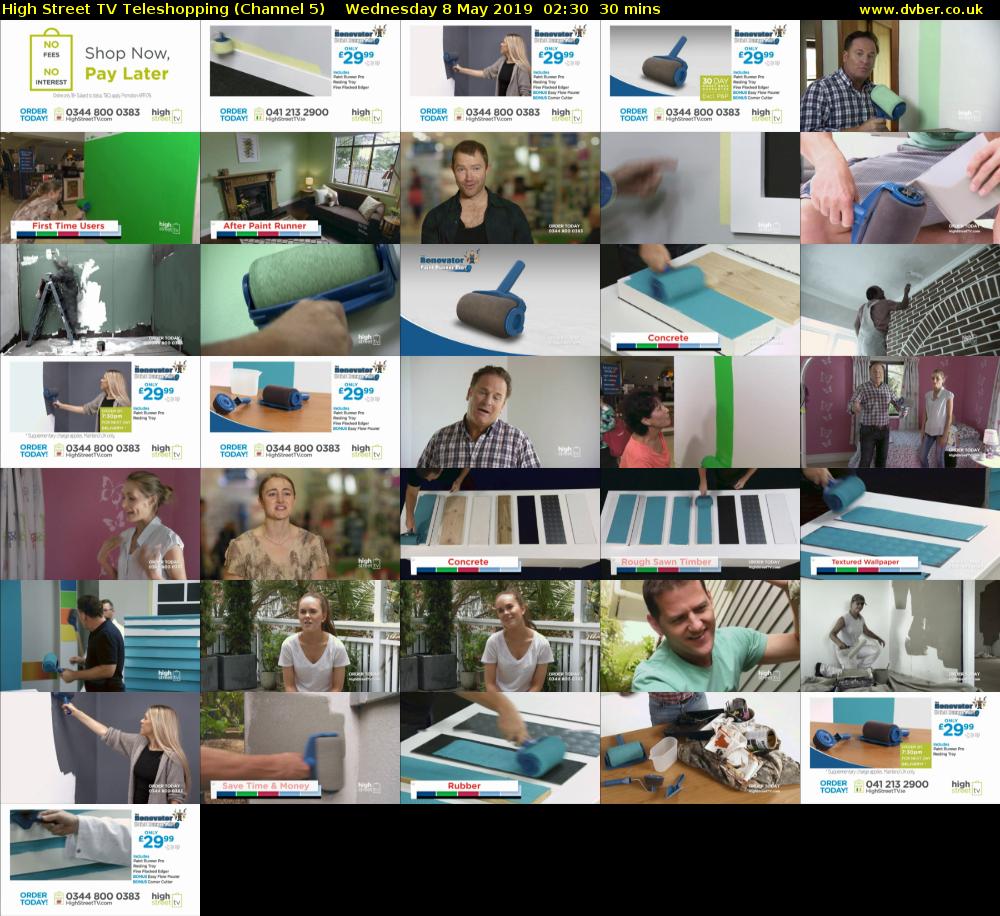 High Street TV Teleshopping (Channel 5) Wednesday 8 May 2019 02:30 - 03:00