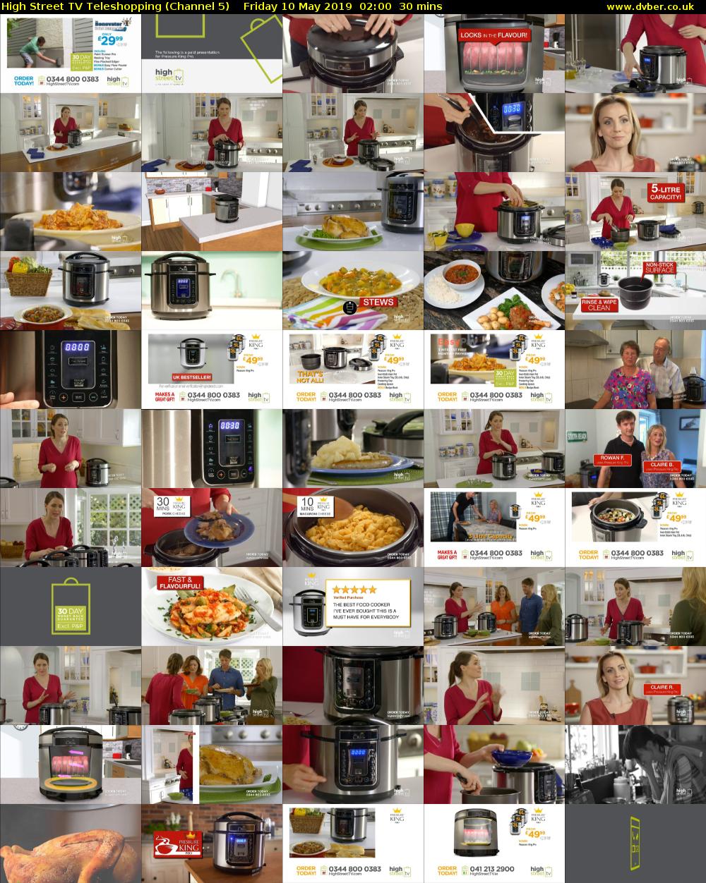 High Street TV Teleshopping (Channel 5) Friday 10 May 2019 02:00 - 02:30