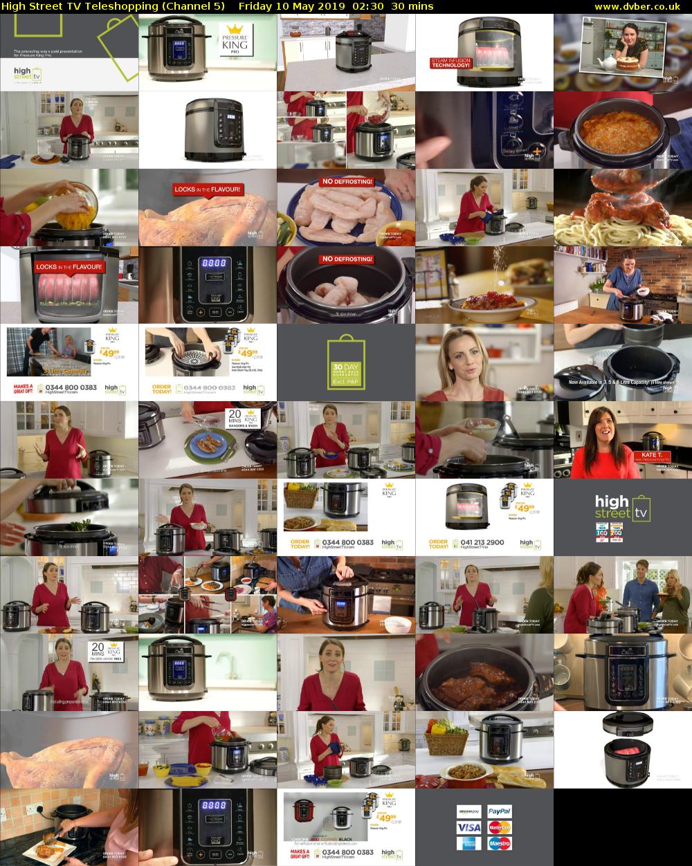High Street TV Teleshopping (Channel 5) Friday 10 May 2019 02:30 - 03:00