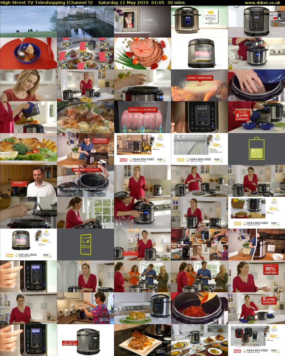 High Street TV Teleshopping (Channel 5) Saturday 11 May 2019 01:05 - 01:35
