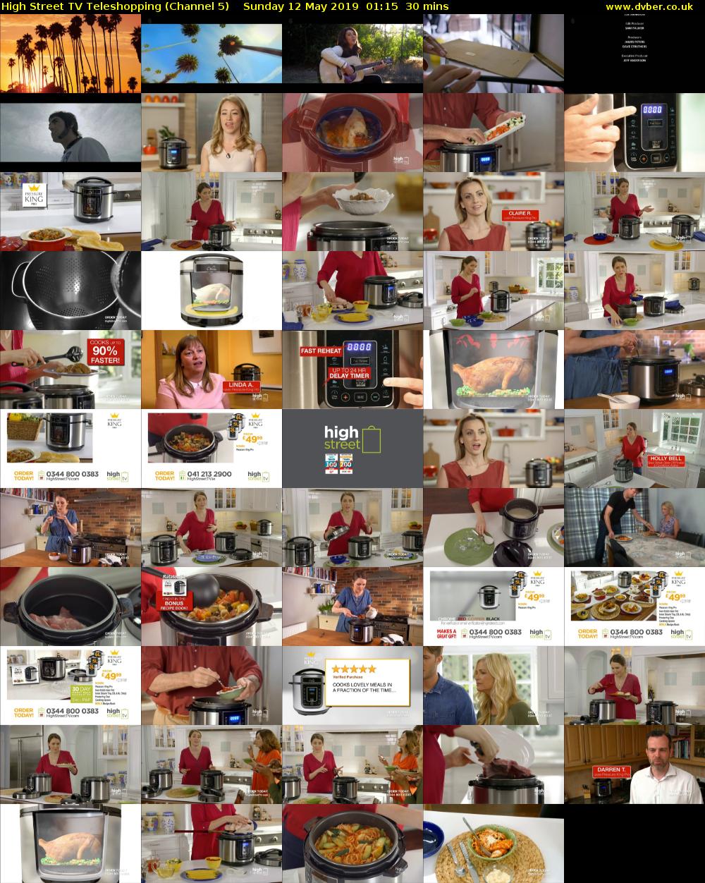 High Street TV Teleshopping (Channel 5) Sunday 12 May 2019 01:15 - 01:45