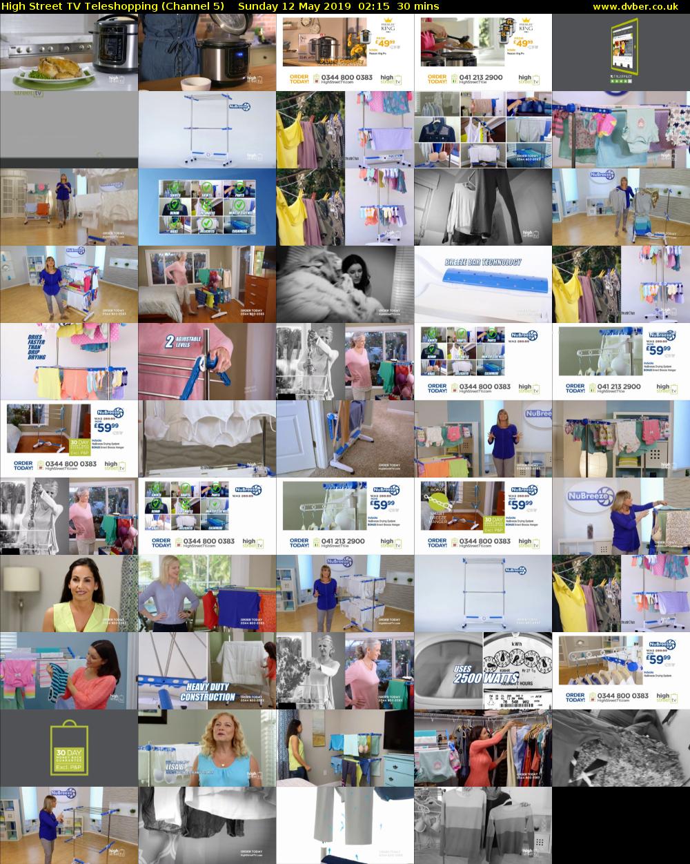 High Street TV Teleshopping (Channel 5) Sunday 12 May 2019 02:15 - 02:45