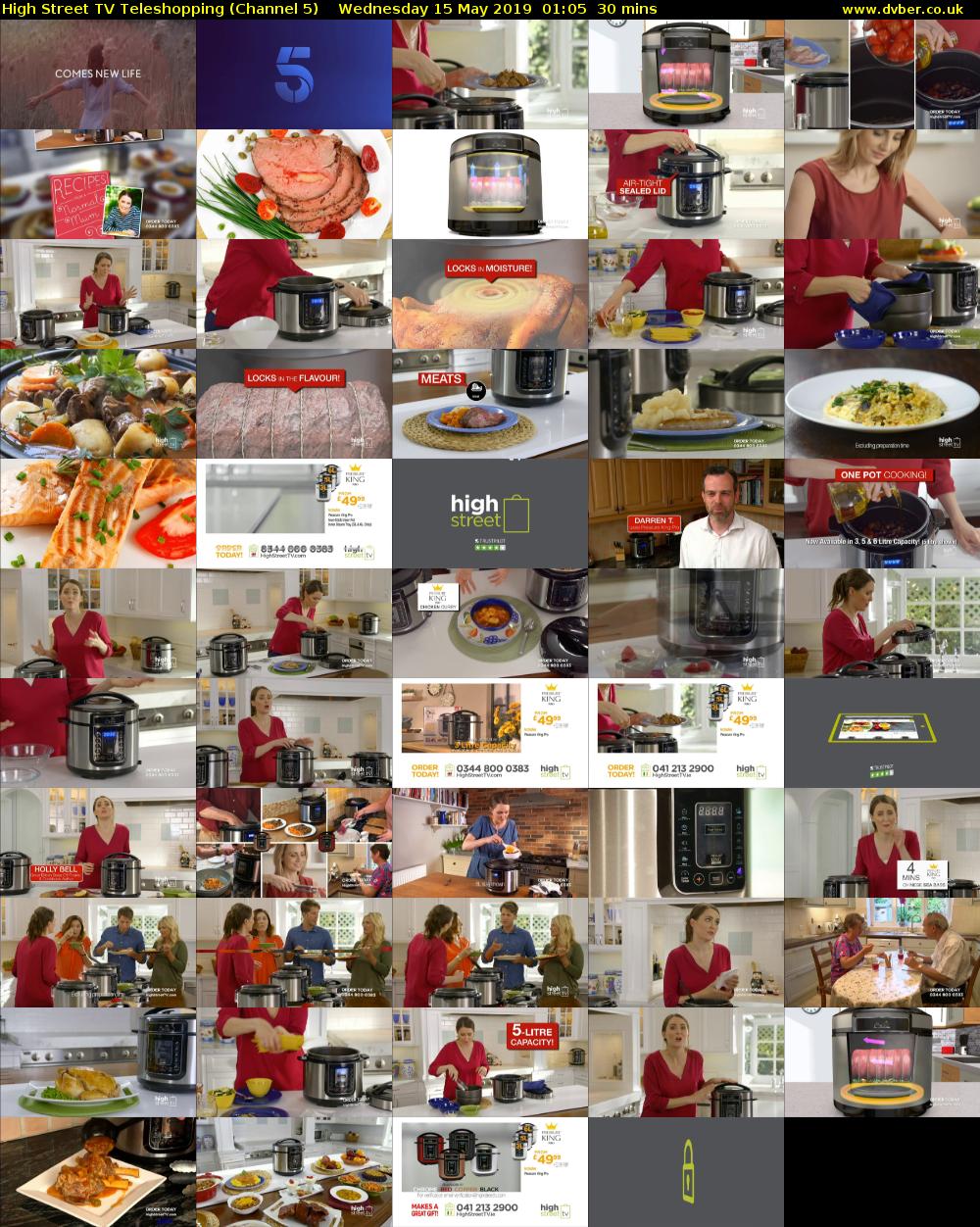 High Street TV Teleshopping (Channel 5) Wednesday 15 May 2019 01:05 - 01:35