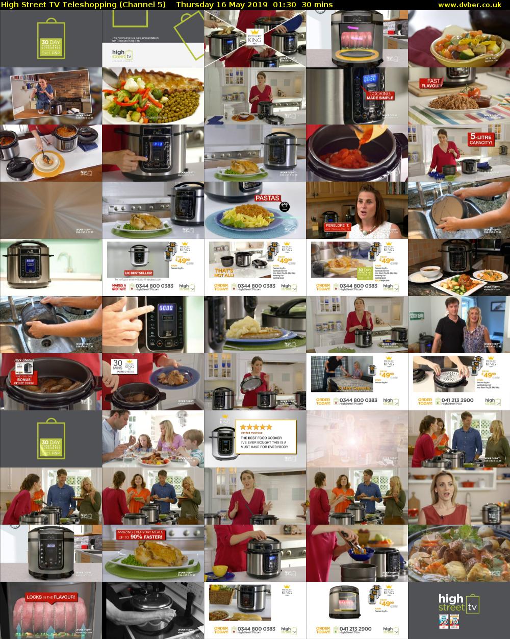 High Street TV Teleshopping (Channel 5) Thursday 16 May 2019 01:30 - 02:00