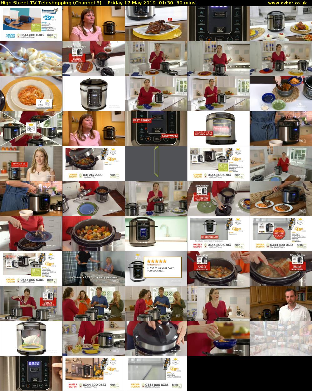 High Street TV Teleshopping (Channel 5) Friday 17 May 2019 01:30 - 02:00