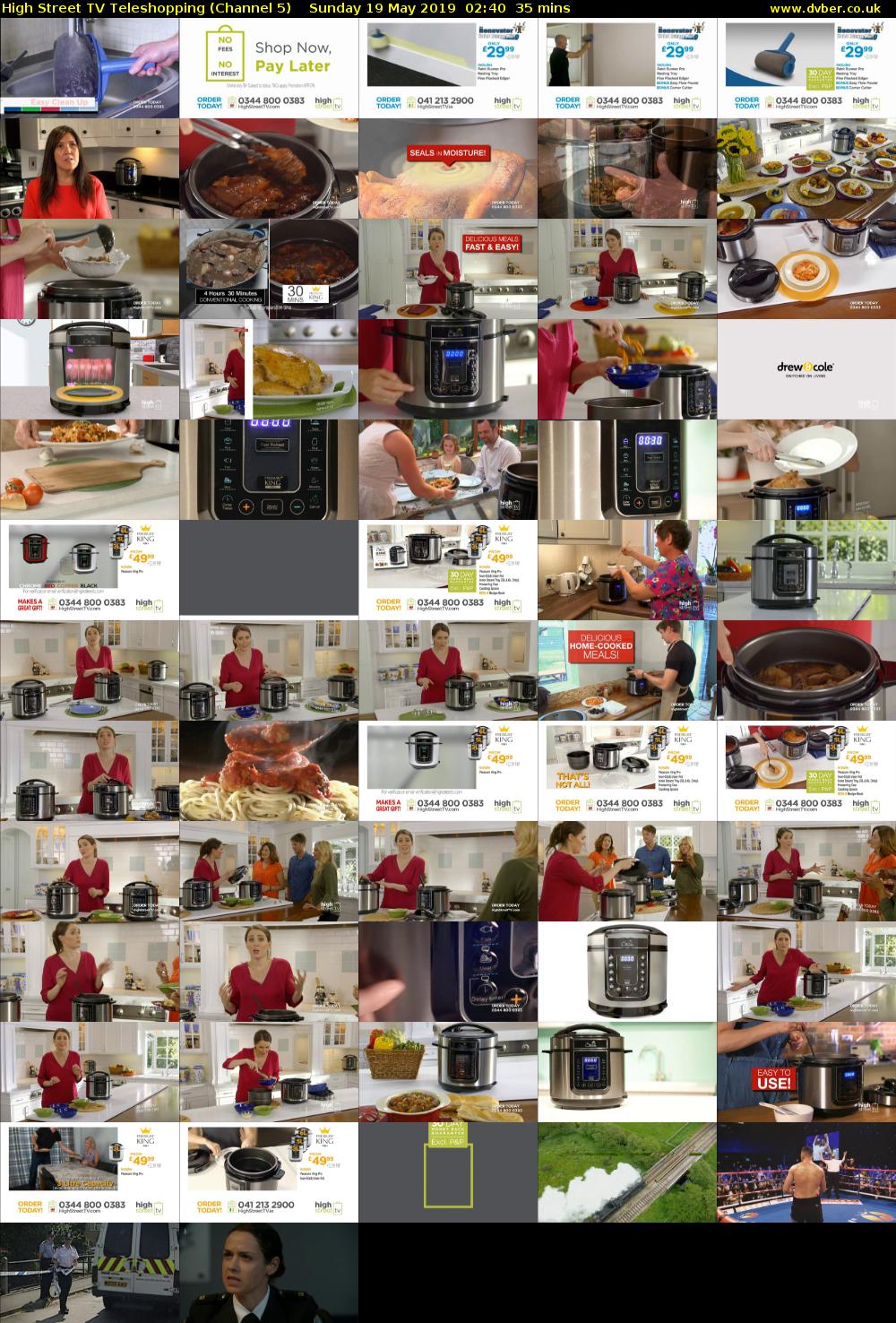 High Street TV Teleshopping (Channel 5) Sunday 19 May 2019 02:40 - 03:15